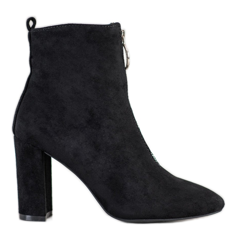 WELLSPRING Botas con cremallera decorativa negro