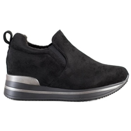 Gogo Zapatos calientes en la plataforma negro Gogo Zapatos calientes en la plataforma negro