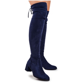 Botas de mujer Sergio Leone lycra azul marino KZ281