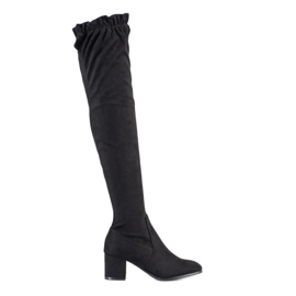 SHELOVET Botas altas de ante negro