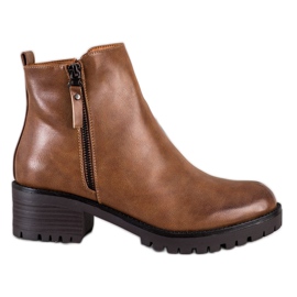 Ideal Shoes Cómodas botas marrones marrón Ideal Shoes Cómodas botas marrones marrón