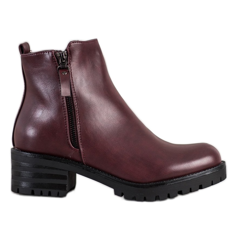 Ideal Shoes Cómodas botas burdeos rojo multicolor Ideal Shoes Cómodas botas burdeos rojo multicolor