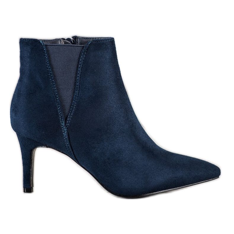 SHELOVET Botas azul marino de tacón alto