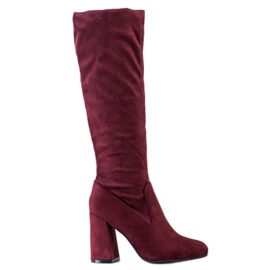 Sweet Shoes Botas granates con estilo rojo multicolor