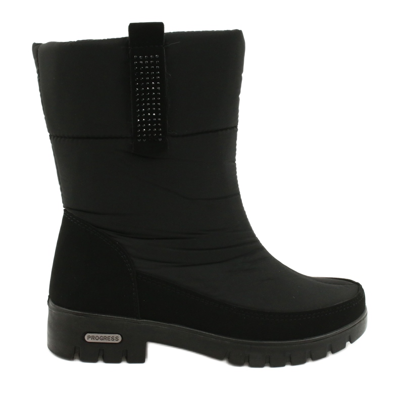Botas de nieve de piel ligera Progress 20-09 negro