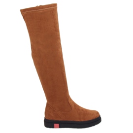 Botas por encima de la rodilla camel grueso NS135P suela Camel marrón