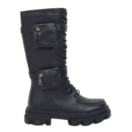 Botas negras con bolsillos RB64P Negro