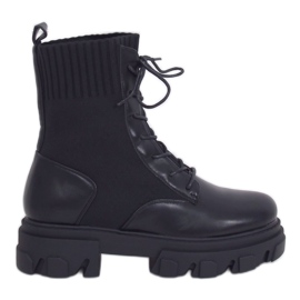 Botas negras tipo calcetín NS156P Black negro