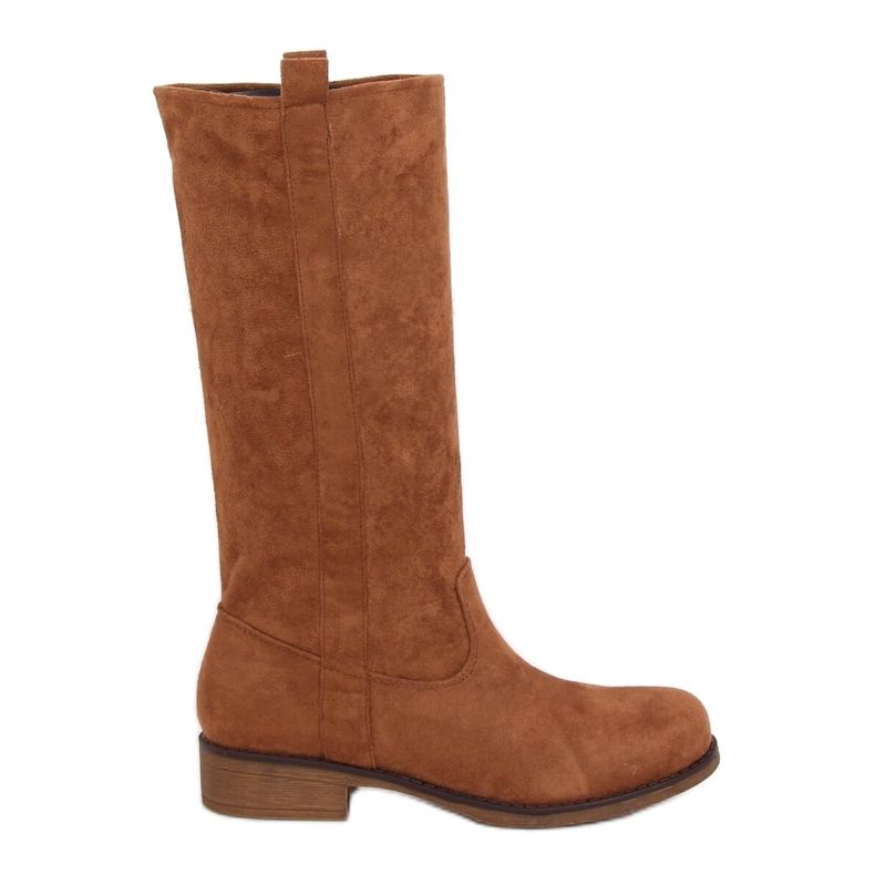 Botas con parte superior recta camel ST-19P Camel marrón