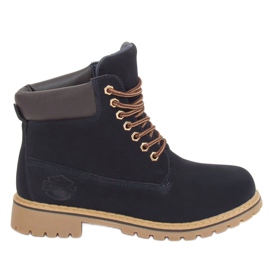 Botas de madera con aislamiento azul marino para mujer B175-22 NAVY / CAMEL