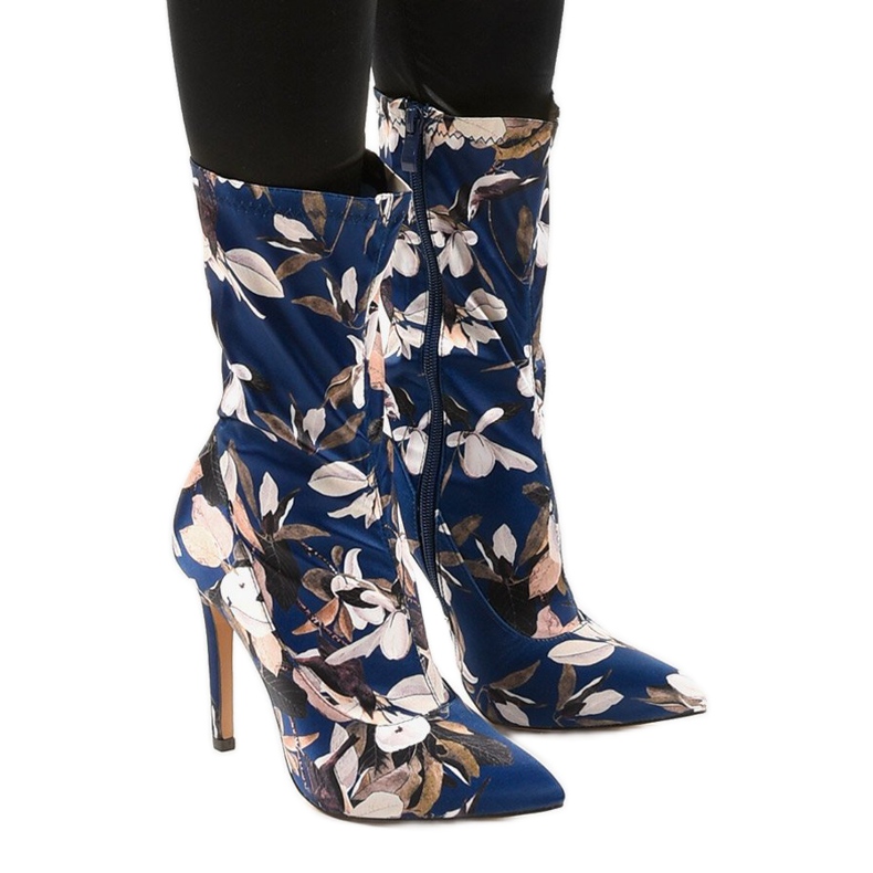 Botines azul marino con calcetín Santana multicolor Botines azul marino con calcetín Santana multicolor