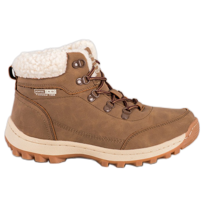 Ax Boxing Zapatos de trekking con piel de oveja marrón