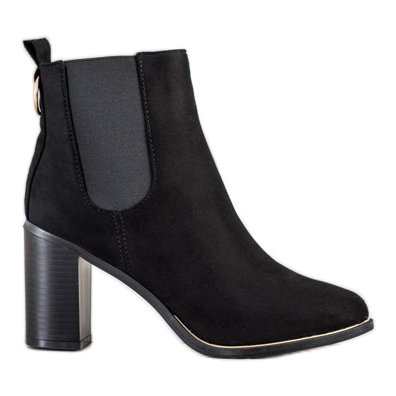 Fashion Botas en un poste alto negro Fashion Botas en un poste alto negro