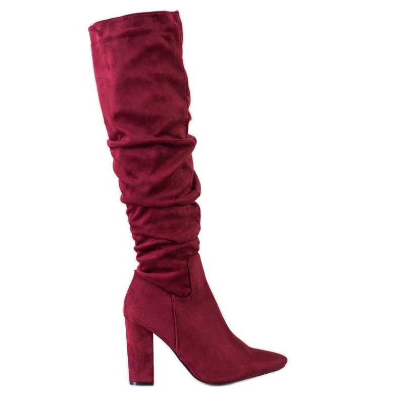 SHELOVET Botas elegantes en un poste rojo SHELOVET Botas elegantes en un poste rojo