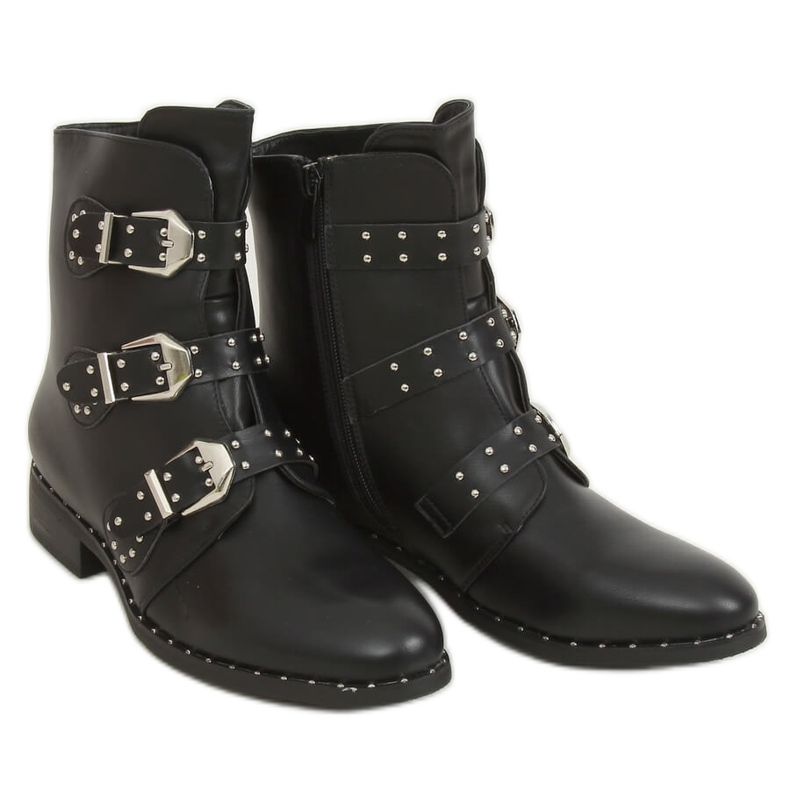 Botas negras con tachuelas negro HX502 Negro