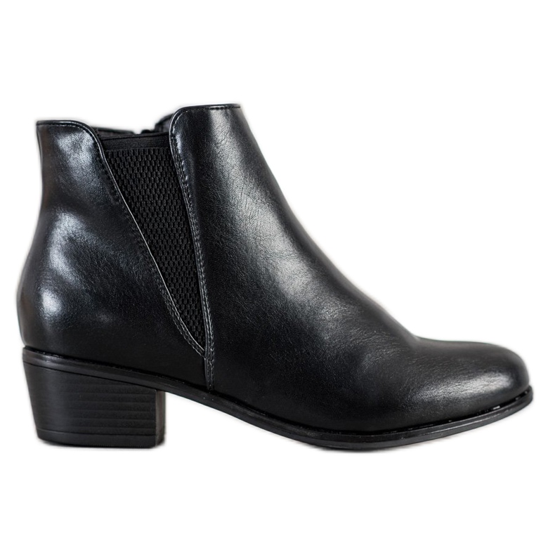 Goodin Botas clásicas de cuero ecológico negro