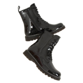 Chaquetas martens lacadas en negro MS-1945 Negro