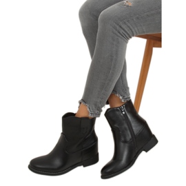 Negro Botas con tacón de cuña oculto 8003 Negro Negro Botas con tacón de cuña oculto 8003 Negro