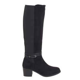 Negro PE230P Botas de montar negras con parte superior flexible