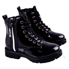 Vinceza Botas Infantiles Cálidas con Cremallera Falcon Negra Lacada negro