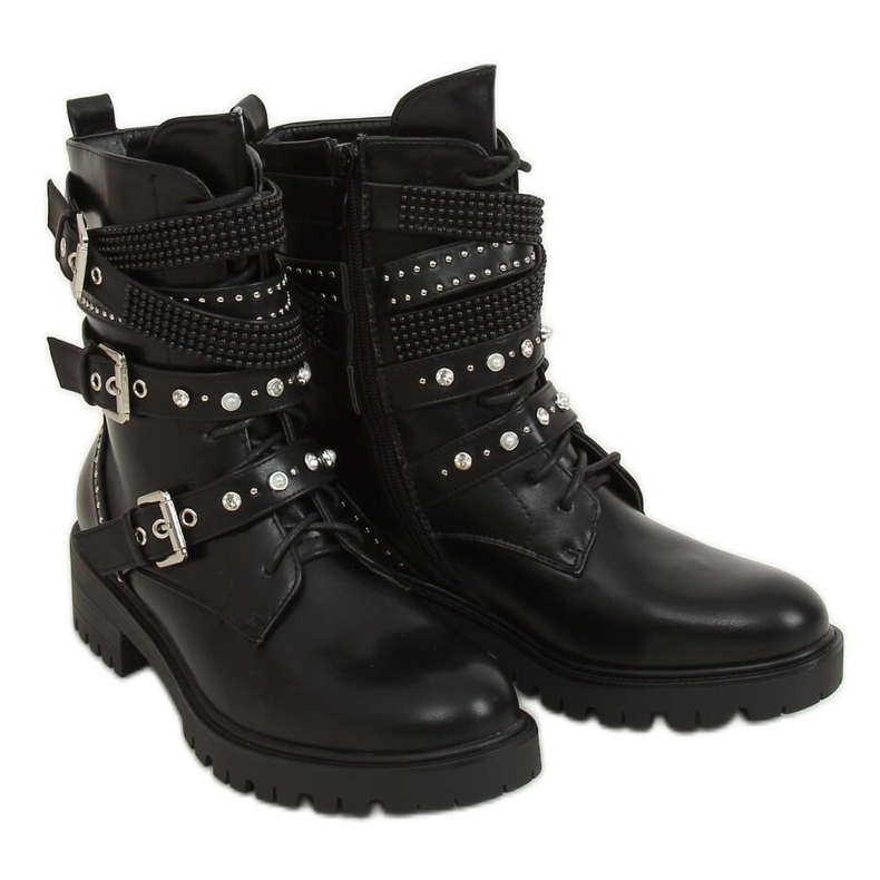 Negro Botas con tachuelas negro NC1029 Negro
