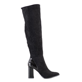 Goodin Botas con inserto barnizado negro
