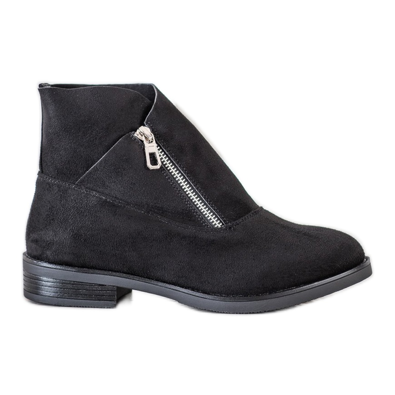 Gogo Botas de moda con cremallera. negro