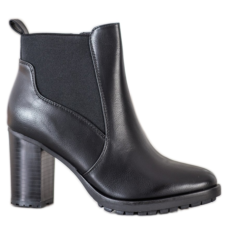 Lovery Botas casual de tacón alto negro