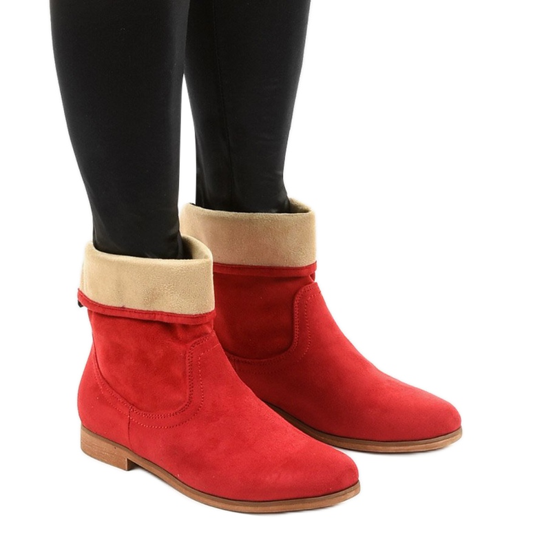 Botas sin cordones tipo ante rojo Islevine