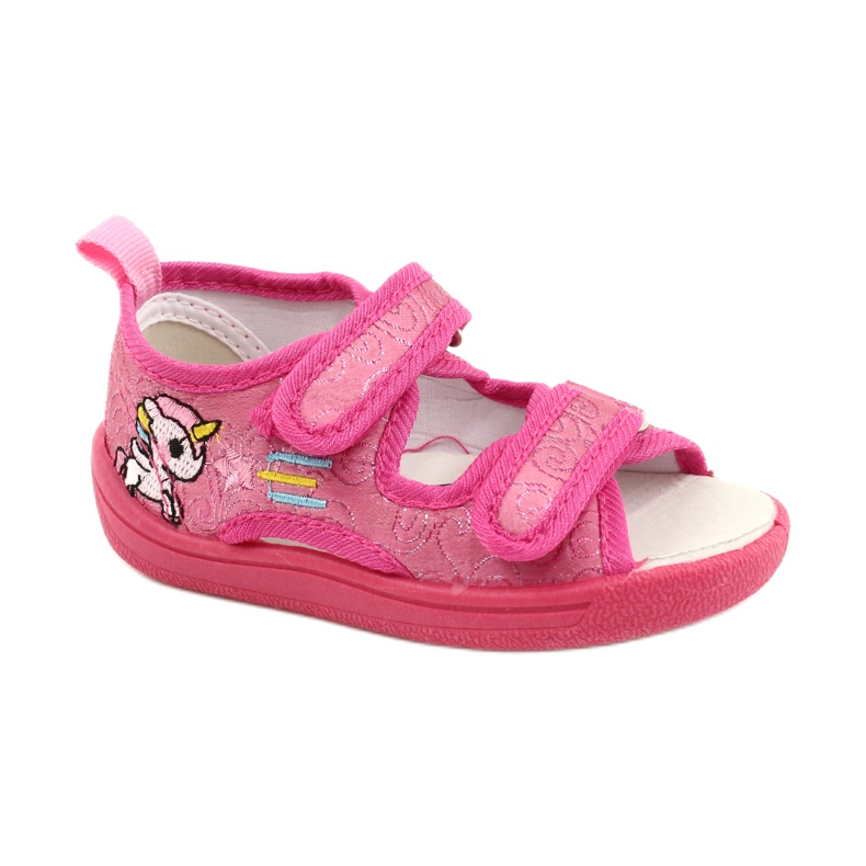 American Club Sandalias zapatillas American TEN38 / 20, plantilla de piel fucsia rosado