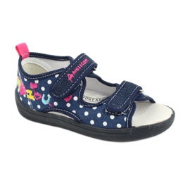 American Club Zapatillas, sandalias, calzado infantil americano, plantilla de piel azul marino rosado