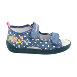 American Club Zapatillas, sandalias, calzado infantil americano, plantilla de piel blanco azul rosa