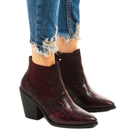 Botas granate en el poste de botas de vaquero Harriet rojo Botas granate en el poste de botas de vaquero Harriet rojo