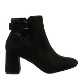 Botines negros con cremallera Pearpuff