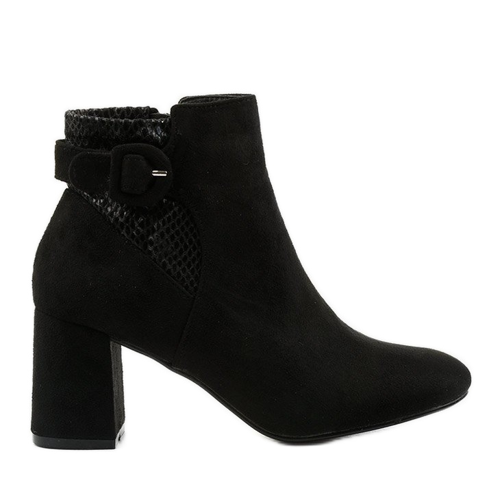 Botines negros con cremallera Pearpuff Botines negros con cremallera Pearpuff