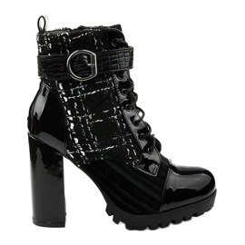 Botas de patchwork negras de Feramo negro