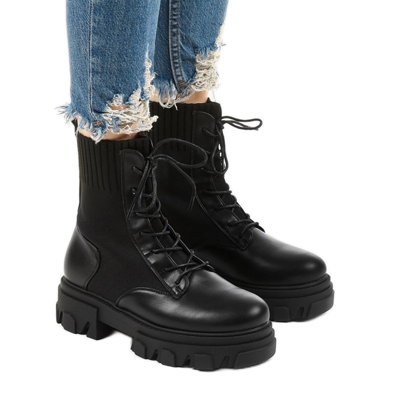 Botas de montaña negras en la plataforma Meadowcrest negro