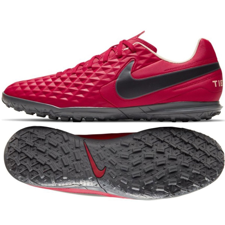 Zapatillas de fútbol Nike Tiempo Legend 8 Club Tf AT6109 608 rojo rojo