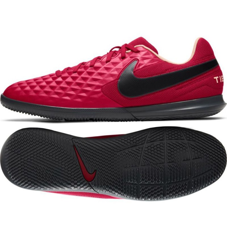 Zapatillas de fútbol Nike Tiempo Legend 8 Club Ic M AT6110 608 rojo naranjas y tintos