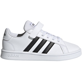 Zapatillas para niños adidas Grand Court C blancas y negras EF0109 blanco