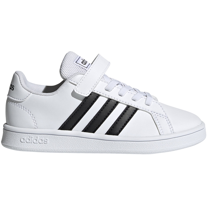 Zapatillas para niños adidas Grand Court C blancas y negras EF0109 blanco
