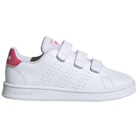 Zapatillas adidas Advantage C para niños blancas y rosas EF0221 blanco