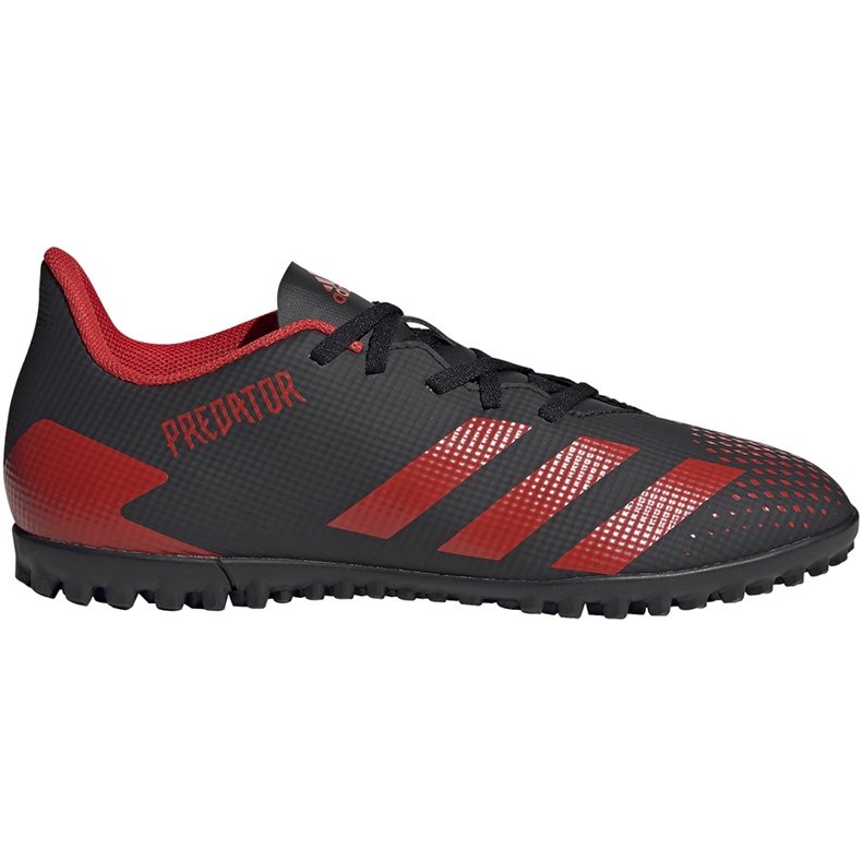 Botas de fútbol adidas Predator 20.4 Tf negras y rojas EE9585 blanco negro