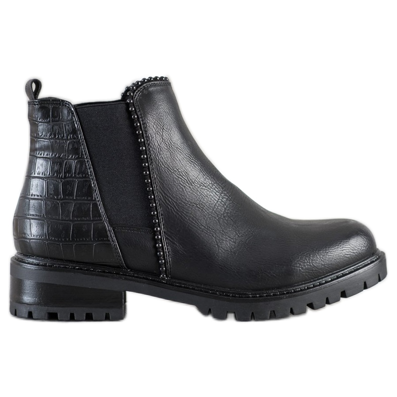 Super Me Botas negras Jodhpur con estampado de serpiente negro