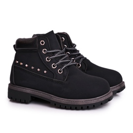 MSMG Botas gonzo cálidas negras para niños con tachuelas negro MSMG Botas gonzo cálidas negras para niños con tachuelas negro