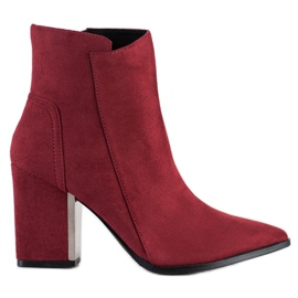 Corina Botines de moda burdeos rojo