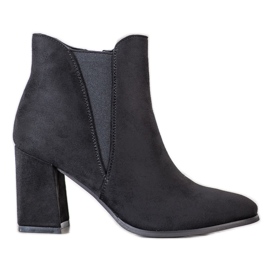 Lovery Botines de ante con cremallera negro