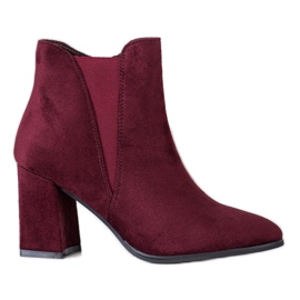 Lovery Botines de ante con cremallera rojo