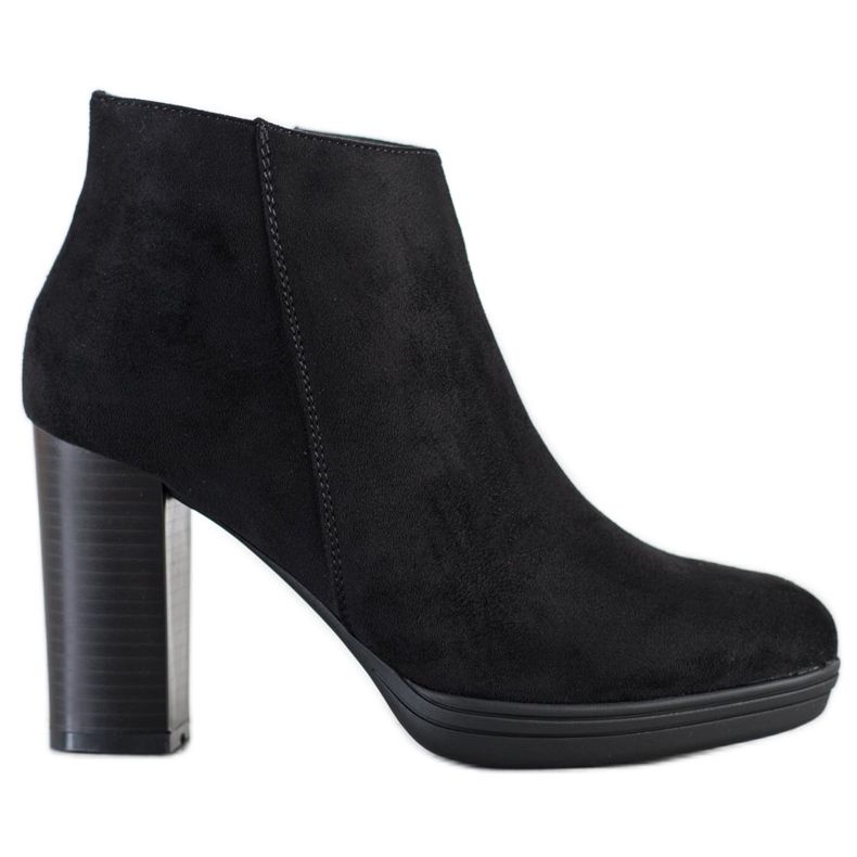 Lovery Botas cortas con tacones altos negro