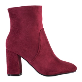 Diamantique Botas de gamuza con estilo rojo